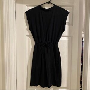 A new day casual black mini dress with drawstring/elastic waist, XS
